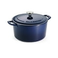 thumbnail image 2 of Tramontina Bestow 6.5-Quart Enameled Cast Iron Round Dutch Oven with Lid, Porcelain Enamel Finish, Gradated Cobalt, Self-Basting, Oven-Safe, 2 of 10