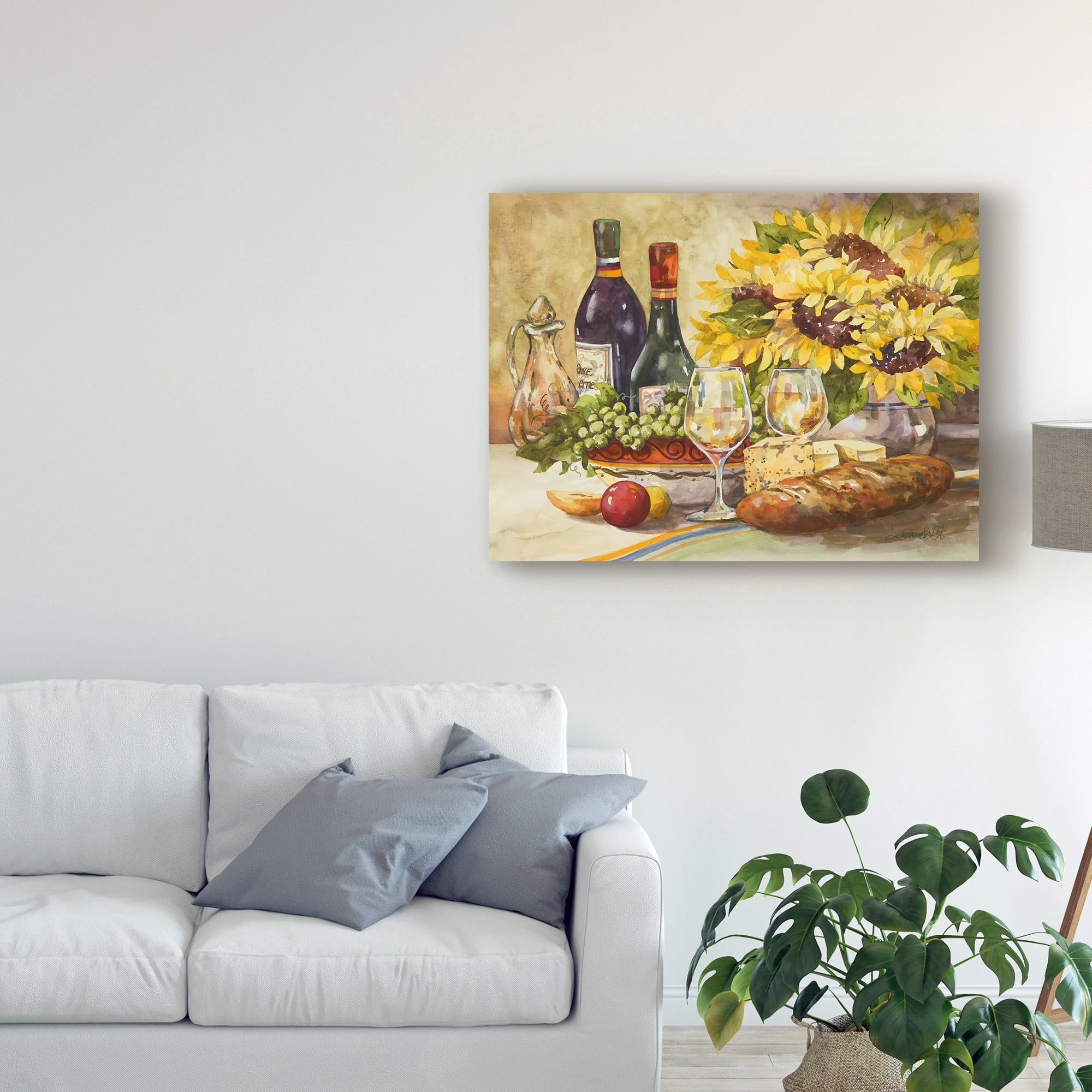 Jerianne Van Dijk 'Wine And Sunflowers' Canvas Art