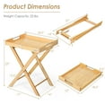 thumbnail image 4 of Costway Bamboo Lipped Snack Side Table Multi Functional Folding TV Tray for Sofa Bed, 4 of 10