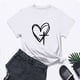 thumbnail image 4 of Camisetas de Manga Corta para las Mujeres Casual Día de Pascua Impresión Cuello de Tripulación Suelta Camiseta, Poliéster Spandex, 4 of 7