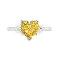 thumbnail image 2 of 2ct heart cut yellow Zircon 18k white gold Bridal Wedding Engagement Promise Anniversary Ring for Women size 9.75, 2 of 7