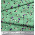 thumbnail image 2 of Soimoi Green polyester Crepe Fabric Clouds & Bird Print Fabric by the Yard 52 Inch Wide, 2 of 5