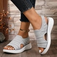 thumbnail image 3 of Rokment Womens Orthopedic Walking Sandals with Arch Support Lightweight Comfortable Elastic Mesh Open Toe Memory Foam Slip on Workout Sneakers Summer Shoes for Tennis Hiking Grey Size 9.5, 3 of 5