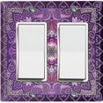 thumbnail image 1 of Metal Light Switch Plate Cover Elegant Purple Mandala Flower Tile Pattern TIL065, 1 of 13