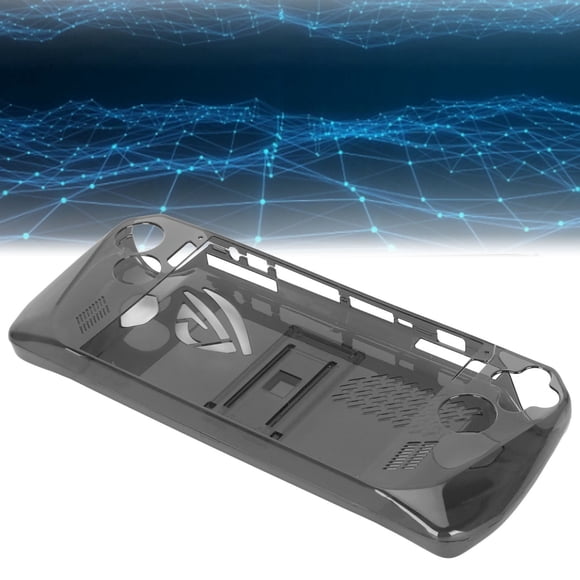Shockproof Clear Case, Non Slip TPU Protective Cover with Bracket for ROG Ally 2023, Foldable Stand, Handheld Console Transparent Case