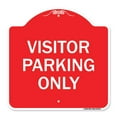 thumbnail image 1 of SignMission A-DES-RW-1818-23376 18 x 18 Po Signe de la Série Designer - Parking Réservé Signe Stationnement Visiteur Seulement&44; Rouge & Blanc, 1 of 1