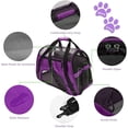 thumbnail image 3 of Yipa Soft Pet Carrier Airline Approved Soft Sided Pet Travel Carrying Handbag Under Seat Compatibility, Perfect for Cats and Small Dogs Breathable 4-Windows Design Purple Large Size, 3 of 6