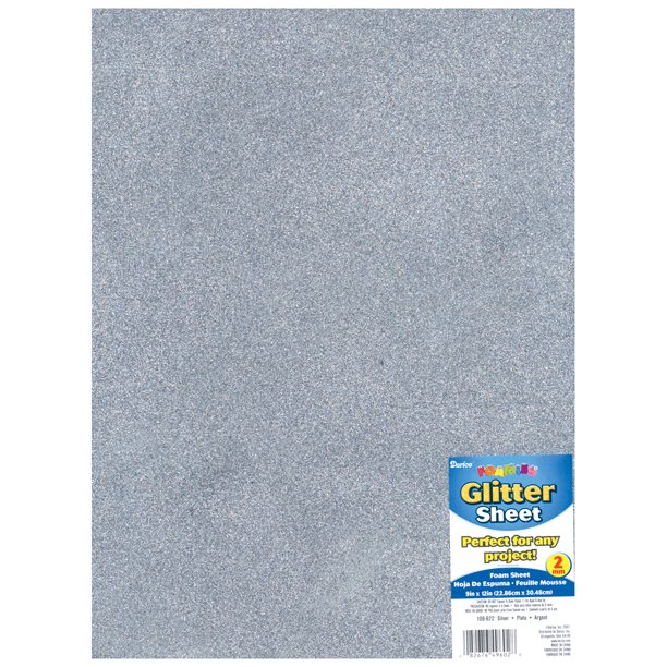 Glitter Foam Sheet 9"X12" 2mmSilver