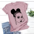 thumbnail image 2 of Tops de Manga Corta de las Mujeres, Cuello Redondo Impreso, Camiseta de Manga Corta para las Mujeres, 2 of 4