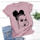 thumbnail image 2 of Tops de Manga Corta de las Mujeres, Cuello Redondo Impreso, Camiseta de Manga Corta para las Mujeres, 2 of 4