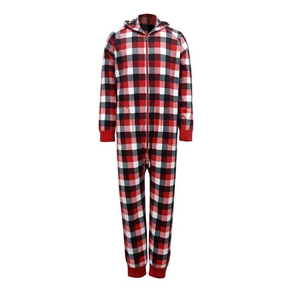 Family PJs Mens Red Holiday One-Piece Sleepwear Size: M