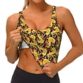 thumbnail image 3 of Fotbe Cartoon Ducks Sujetador Deportivo Largo sin Aros para Mujer con Almohadillas y Soporte Medio, Transpirable y Absorbente, Camiseta Tipo Chaleco o Tank Top-Medium, 3 of 8