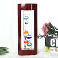 thumbnail image 4 of Glass Galileo Thermometer, A Design with Multi-Colored Spheres in a Cherry Finished Wood Frame, 4 of 5