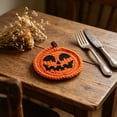 thumbnail image 6 of Halloween Table Mat Macrame Pumpkin Trivet Heat Resistant Absorbent Cotton Cup Pad for Fall Thanksgiving Coffee Table Decor by MPOISVA, 6 of 6