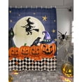 thumbnail image 2 of Halloween Shower Curtain Set ，Waterproof Fabric Shower Curtains Skull Pumpkin Black Cat Witch Crow Moon Shower Curtains for Bathroom,Bathroom Decor 72"x84", 2 of 6