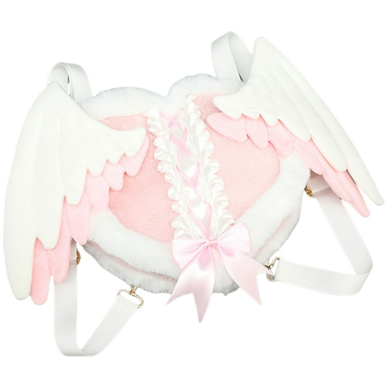 ZPAQI Animation Party Backpack Angel Wing Plush Shoulder Bag ZPAQI Animation Party Backpack Angel Wing Plush Shoulder Bag