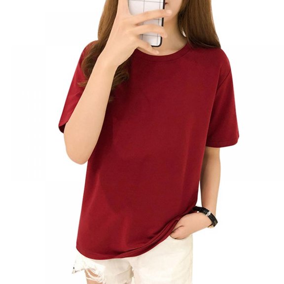 Women Summer Short Sleeve Loose Tunic Casual Tops Shirts
