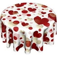 thumbnail image 4 of Valentine''s Day Red and Gold Love Heart Tablecloth 60 Inch Round Decorative Sweet Romantic Watercolor Table Cloths Polyester Fabric Table Cover for Home Outdoor Wedding Anniversary Party, 4 of 6