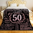 thumbnail image 2 of LHSHID 50th Birthday Blanket Gifts for Women Happy 50th Birthday Gift Ideas for Her 50 Year Old Gifts for Mom Grandma Wife Personalized Flannel Fleece Soft Throw Blanket 40"x50", 2 of 6