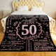 thumbnail image 2 of LHSHID 50th Birthday Blanket Gifts for Women Happy 50th Birthday Gift Ideas for Her 50 Year Old Gifts for Mom Grandma Wife Personalized Flannel Fleece Soft Throw Blanket 60"x80", 2 of 6