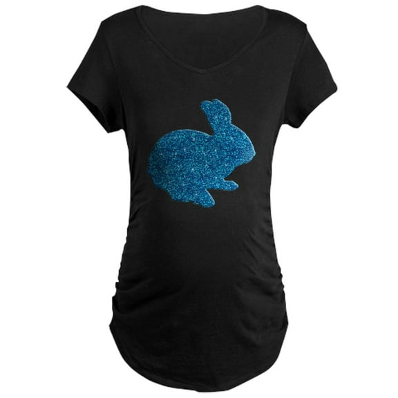 CafePress - Blue Glitter Silhouette Easter Bunny Maternity T S - Maternity Dark T-Shirt