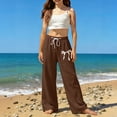 thumbnail image 2 of PMVFHDE Girls Straight Leg Pants Classic Casual Trousers Comfortable Kids Bottoms Everyday Wear Versatile School Outfits Brown,6-7 Years, 2 of 6
