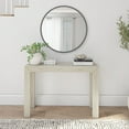 Plank+Beam Solid Wood Console Table, Natural Narrow Entry Sofa, Behind
