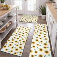 thumbnail image 2 of White Green Stem Sunflower Pattern Kitchen Rugs Sets Of 3,Kitchen Runner Rugs Non Skid Washable,Decorative Kitchen Floor Mats for Kitchen,Sink,Laundry,17"x30"+ 17"x47" + 17"x59", 2 of 6