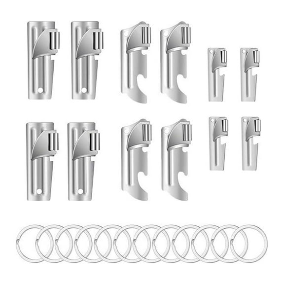 Heavy Duty Can Opener Set with Keyring Stainless Steel Strong Bottle Opener