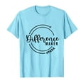thumbnail image 4 of Tittly T Shirts for Women Tshirts Shirts Women's Difference Maker Para Printed T Shirt Cotton Round Neck Casual Short Sleeves Graphic Tees Summer Tops Light Blue S, 4 of 4