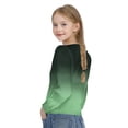 thumbnail image 5 of HAOTAGS Girls Gradient Color Tops 2025 Fashion Round Neck Long Sleeve Shirts Green Size 5 Years, 5 of 9