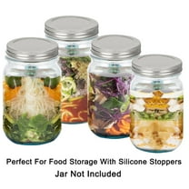 Uxcell 20 Pack Metal Mason Jar Lids Wide Mouth Mason Canning Jars Top Food Storage Caps Silver Tone