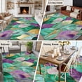 thumbnail image 5 of Purple Green Leaves Area Rugs 6'x9', Washable Small Throw Rugs for Kitchen Dining room, Modern Abstract Art Botanical Indoor Outdoor Rug Non-Slip Low Pile Carpet Runner Reversible Floor Mats, 5 of 8