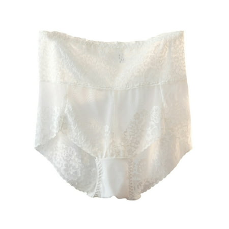 

Womens Sexy Lace Underwear Cotton Crotch Panties High Waisted Floral Lace Brief Tulle Underpants