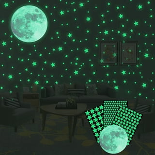 Glow Stars Stickers for Ceiling Glow in Night Stars and Moon Wall Decals,  1003 Pcs Glow Stickers for Kids Wall Decors, Nursery Bedroom Living Room