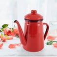 thumbnail image 2 of Bouilloire à Café en Émail 1,1 L Bouilloire à Thé Manuelle Cuisinière à Induction Cuisinière à Gaz Universelle Rouge, 2 of 8