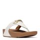 thumbnail image 1 of Sandalias FitFlop Lulu Chunky-Snaffle de piel con forma de cuña, color blanco, 1 of 5