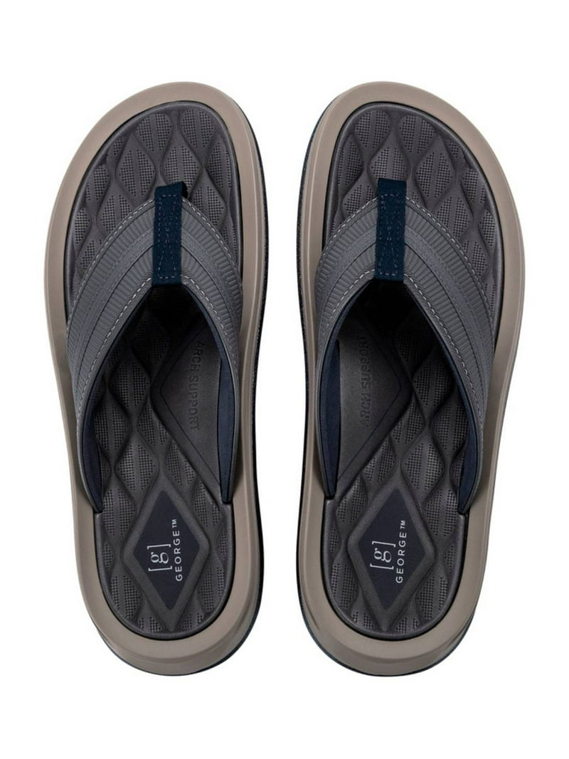George Men's Casual Waterproof Flip Flops with Comfort Molded