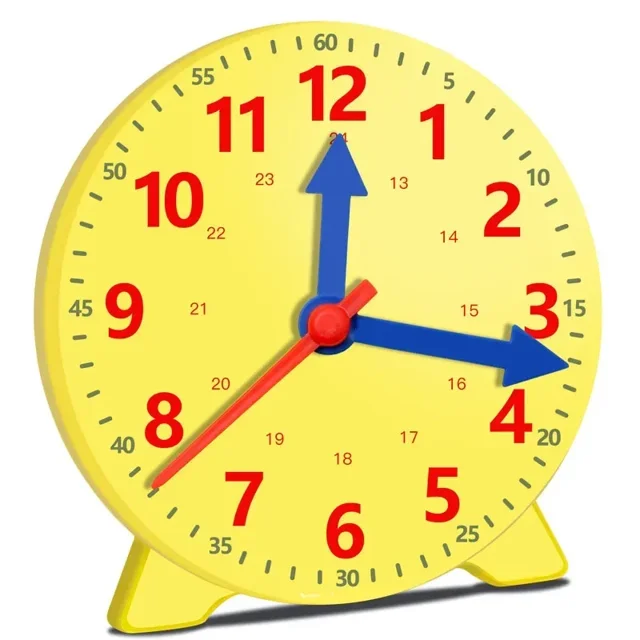 Modelo de reloj de madera, ayuda para enseñanza, relojes de aprendizaje Montessori con tarjetas, juguete para guardería, interacción de juegos, pared de salón