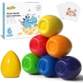 thumbnail image 1 of Lápices de huevo JUPITEARTH de 6 colores para niños, no tóxicos, lavables, 1 of 7