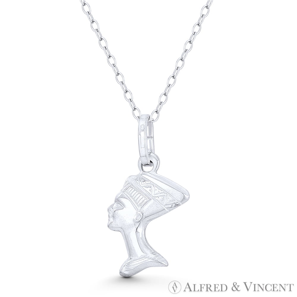 ANCIENT EGYPTIAN QUEEN NEFERTITI Pendant on a 925 Sterling Silver Necklace Chain 
