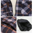 thumbnail image 2 of Men's Casual Soft Warm Fleece Sherpa Lined Plaid Pattern Zip Up Hoodie Jacket (Navy, 4XL), 2 of 3