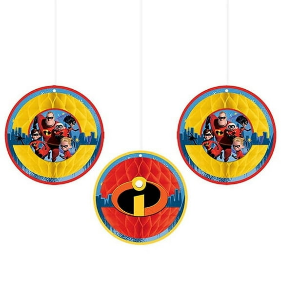 Incredibles 2 - 3 PCS Honeycomb Decoration Birthday Party Supplies Dangler