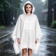 thumbnail image 2 of Kilaqueen Reusable EVA Rain Poncho with Drawstring Hood Lightweight Waterproof Raincoat for Adults Unisex Long Rain Cape for Hiking Camping, 2 of 6