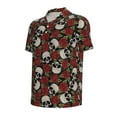 thumbnail image 4 of Wukai Red Rose Skull Men’s Polo Shirts,Quick-Dry Athletic Shirt,Classic Fit Shirts-Small, 4 of 8