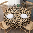 thumbnail image 3 of Beige and Black Of Leopard Print Round Tablecloth 60"x60",Wrinkle Wipeable Table Cloth for Kitchen Dining Room Picnic Patio Party, 3 of 6