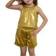 thumbnail image 4 of VNKIDY Girl's Tank Top Kids Solid Color Sequin Sleeveless Relaxed Fit Top For Party Performance Daily Casual Wear Lovely Top, 4 of 4