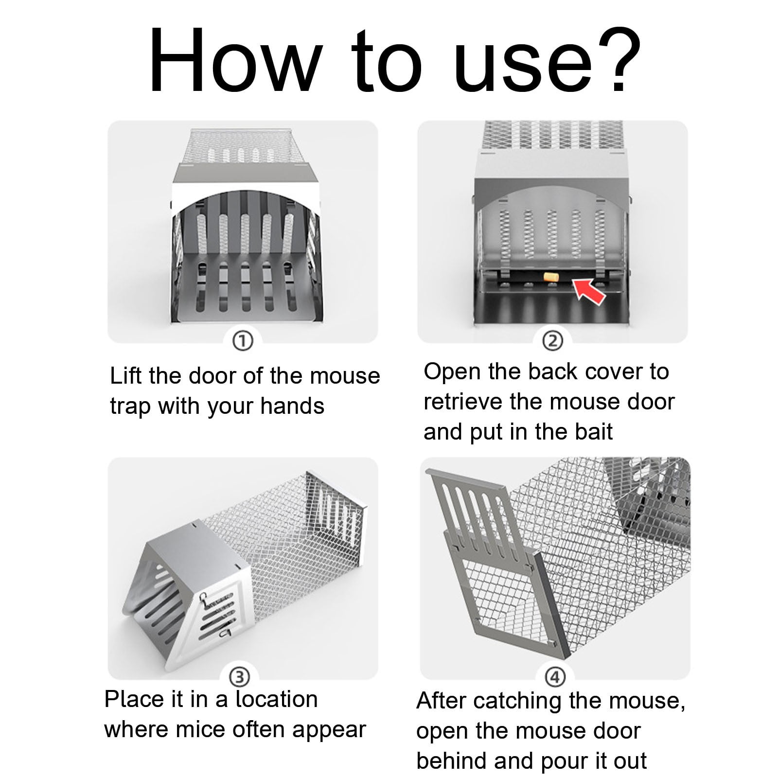 BinKFF Rat Trap, Automatic Continuous Cycle Mouse Traps, Catch Rat Trap Cage, That Work for Indoor and Outdoor Small Animal - Mouse Voles Hamsters Live Cage Catch and Release
