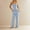 Light Blue, variant on Women's Stripe Printed Casual Sleeveless Tube Top And Wide-Leg Pants With Pockets Suit Set