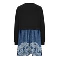 thumbnail image 4 of Qiopertar Vente de Liquidation Robe Sweat-Shirt à Manches Longues en Denim Imprimé Col Rond Patchwork pour Femmes Offres de la Semaine Moins de 5$, 4 of 6